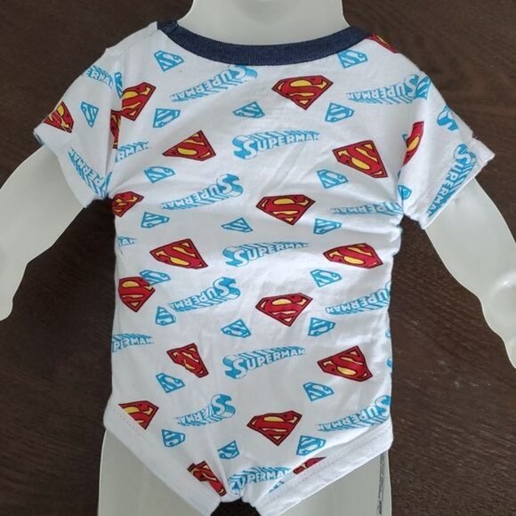 0-3 Months Baby SUPERMAN DC Comics Short Sleeve T Tee Shirt Shorts INFANT BOY - Picture 11 of 13